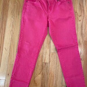 Ann Taylor Loft Modern & Skinny Hot Pink Jeans Size 8P